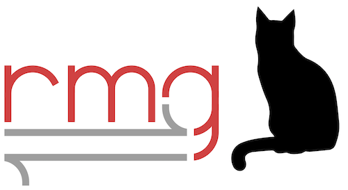 RMG-cat (RMG logo and silhouette of a cat)