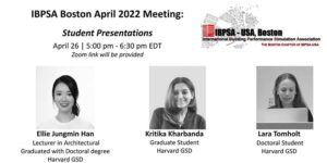 IBPSA Boston April 2022 Meeting: Student Presentations